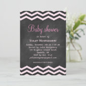 Invitation Baby shower Pink Chalkboard (Debout devant)