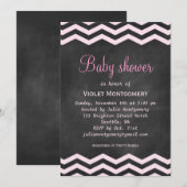 Invitation Baby shower Pink Chalkboard (Devant / Derrière)