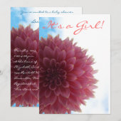 Invitation Baby shower Pink Dahlia (Devant / Derrière)