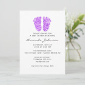 Invitation Baby shower Pink Pieds Parties scintillant Garçon (Debout devant)