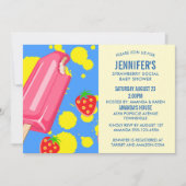Invitation Baby Shower Pink Popsicle Strawberry Social (Devant)