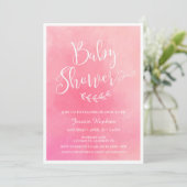 Invitation Baby shower Pink Watercolor (Debout devant)