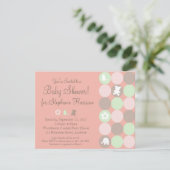 Invitation Baby shower Pinky Dots (Debout devant)