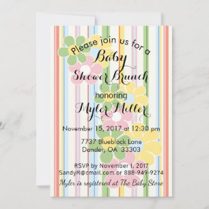 Invitation baby shower "Pique-nique floral"