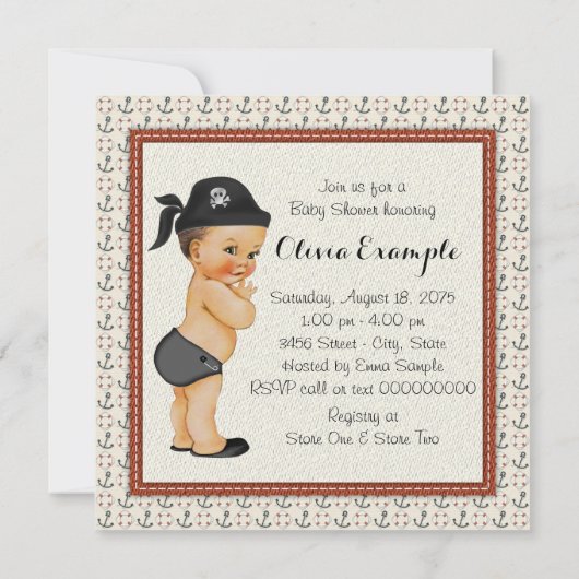 Invitation Baby shower pirate (Dos)