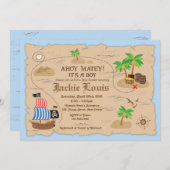 Invitation Baby shower pirate (Devant / Derrière)