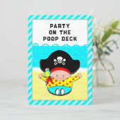 Invitation Baby Shower Pirate Garçon (Debout devant)