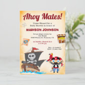 Invitation Baby Shower Pirate Mignon (Debout devant)