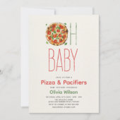 Invitation Baby shower Pizza & Pacificateurs (Devant)