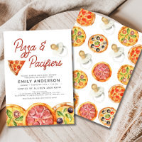 Baby shower Pizza & Pacificateurs aquarelle