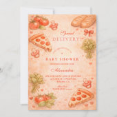 Invitation Baby Shower Pizza Sucrée (Devant)