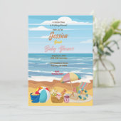 Invitation Baby shower plage (Debout devant)