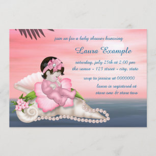 Invitation Baby Shower Plage aux Coquillages