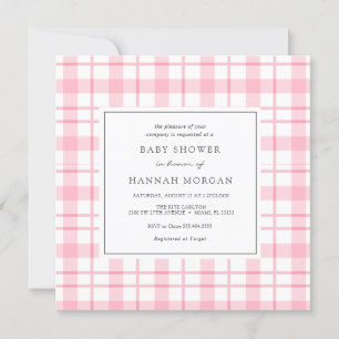 Invitation Baby shower Plaid de Buffalo Rose