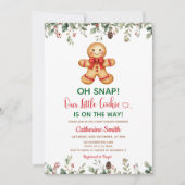 Invitation Baby Shower Plaid Gingerbread Noël Classique (Devant)