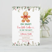 Invitation Baby Shower Plaid Gingerbread Noël Classique (Debout devant)