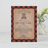 Invitation Baby shower Plaid Par Courrier Distances Sociales (Debout devant)