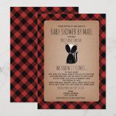 Invitation Baby shower Plaid Par Courrier Distances Sociales (Devant / Derrière)