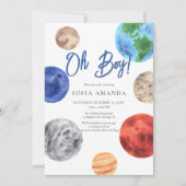 Invitation Baby shower Planète Aquarelle (Devant)