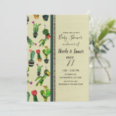 Invitation Baby Shower Plante de cactus du sud-ouest naturel (Debout devant)