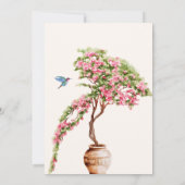 Invitation Baby shower plante rose aquarelle (Dos)