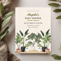Baby shower plantes vertes
