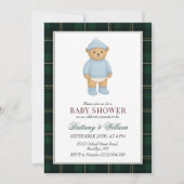 Invitation Baby shower plat classique Preppy Bear Designer (Devant)