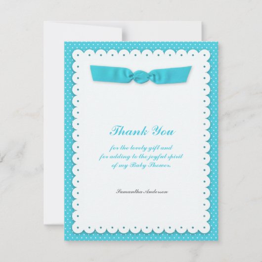 Invitation Baby shower plat Merci (Devant)