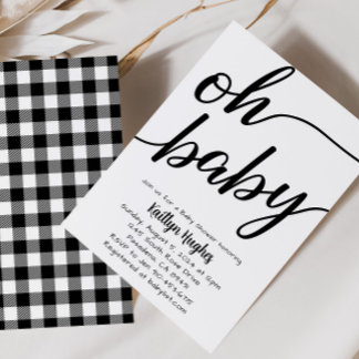 Invitation Baby shower plat minimaliste moderne