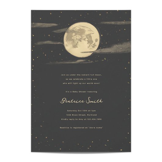 Invitation Baby shower Pleine lune