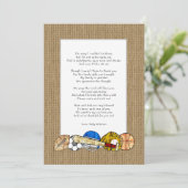 Invitation Baby shower poème merci notes, sports rustiques (Debout devant)