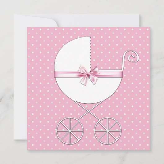 Invitation Baby Shower Point Rose (Devant)