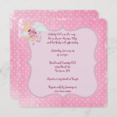 Invitation Baby shower Pointe rose (Devant / Derrière)