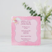 Invitation Baby shower Pointe rose (Debout devant)