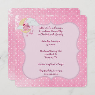 Invitation Baby shower Pointe rose