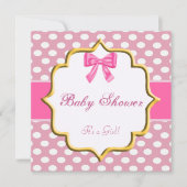 Invitation Baby shower Pointe Rose (Devant)