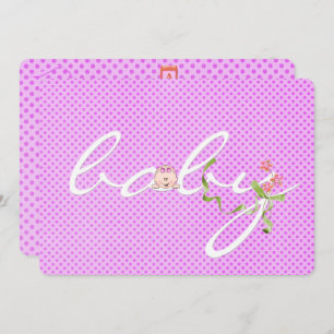 Invitation Baby shower Pointe rose