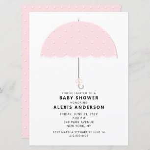 Invitation Baby shower Pointe rose