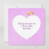 Invitation Baby shower Pointe rose (Devant)