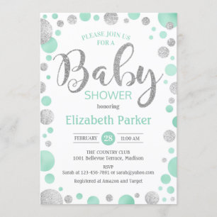 Invitation Baby shower - Points d'argent de la Mon