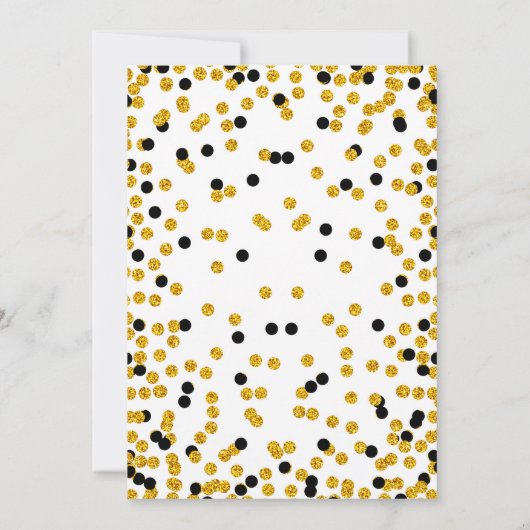 Invitation baby shower points noir et or (Dos)
