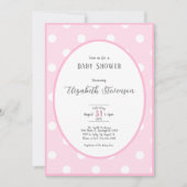 Invitation Baby Shower Points Roses Classique (Devant)