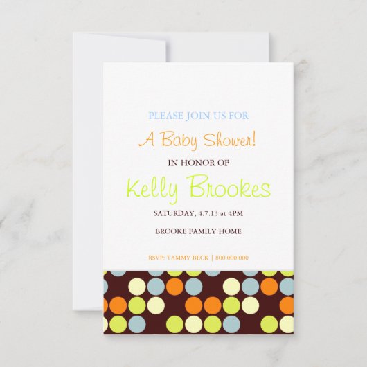 Invitation Baby shower| Points|travail (Devant)