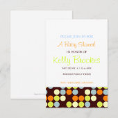 Invitation Baby shower| Points|travail (Devant / Derrière)