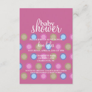 Invitation Baby shower - points - violet