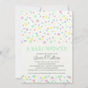Invitation Baby shower Pois aquarelle