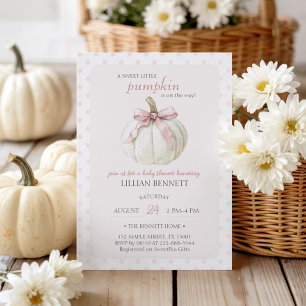 Invitation Baby shower Pois blanc Citrouille