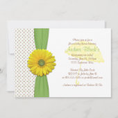 Invitation Baby shower Pois Brown et vert (Devant)