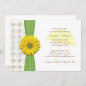 Invitation Baby shower Pois Brown et vert (Devant / Derrière)