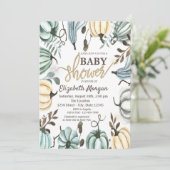 Invitation Baby shower Pois Citrouilles (Debout devant)